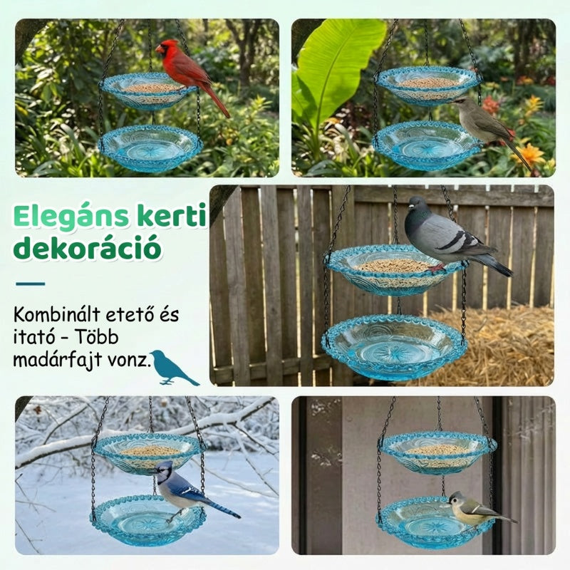 🐦Vintage stílusú függő madáretető és fürdő