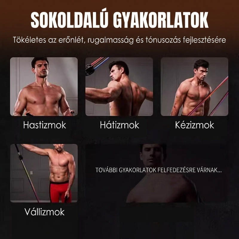 💪 14 részes rugalmas ellenállás-kötél szett (fogantyúval), otthoni edzőteremhez