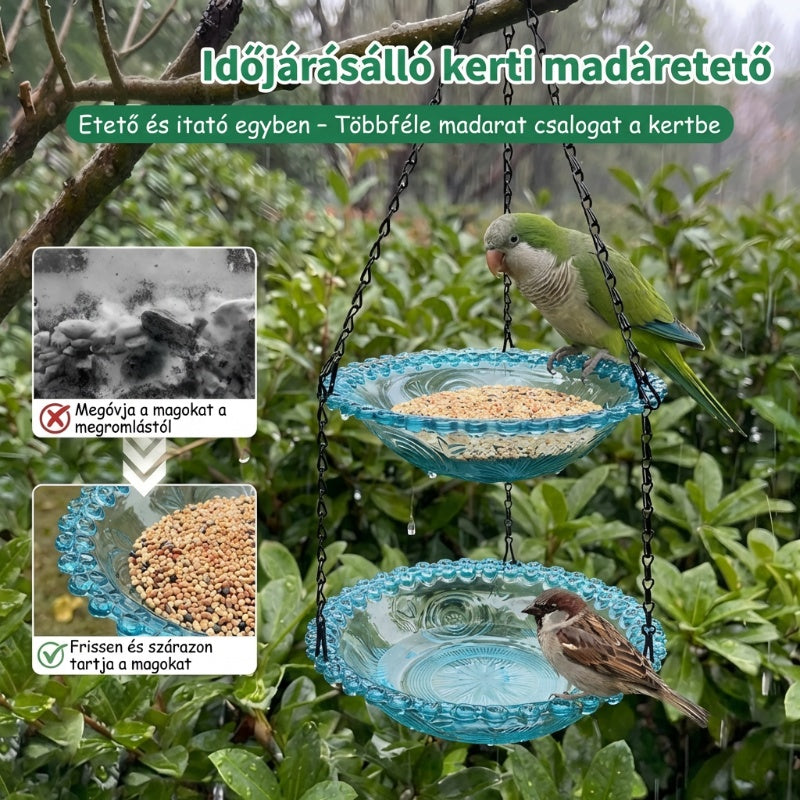 🐦Vintage stílusú függő madáretető és fürdő
