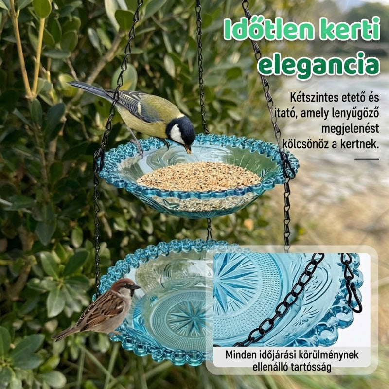 🐦Vintage stílusú függő madáretető és fürdő