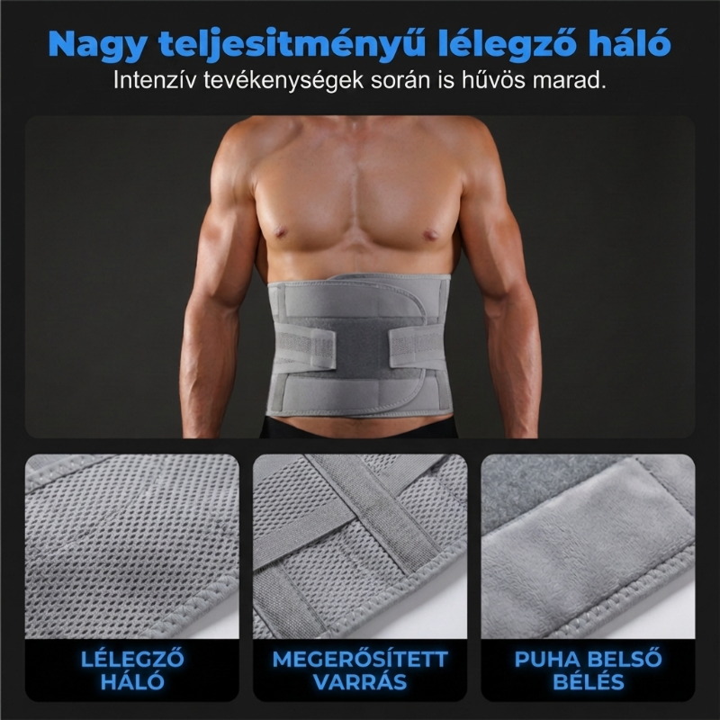 🏋️ Kétpántos kompressziós hátmerevítő kivehető támasztórudakkal