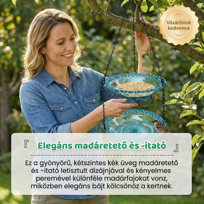 🐦Vintage stílusú függő madáretető és fürdő