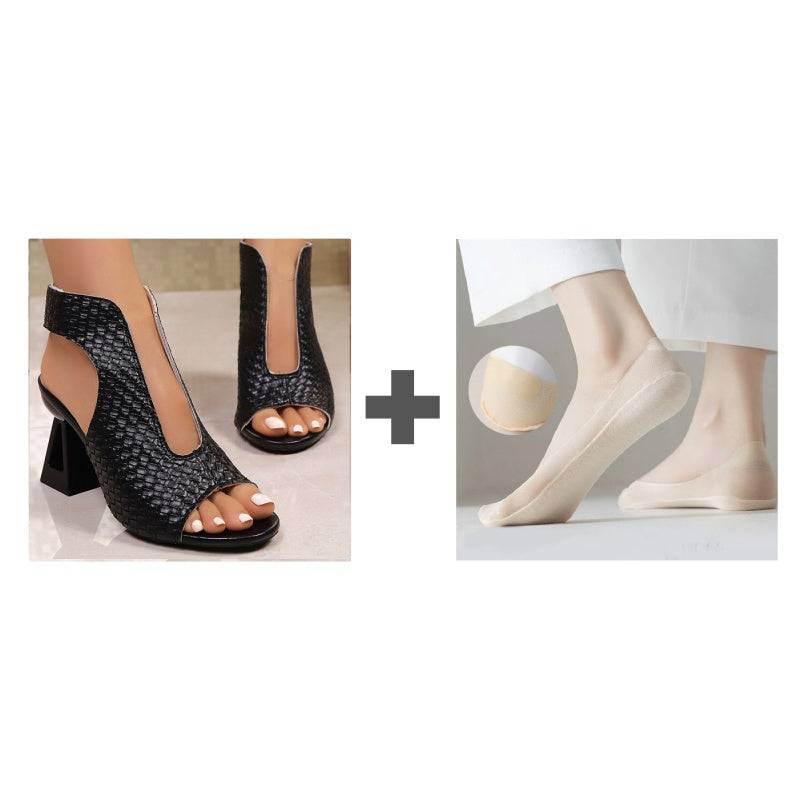 🏖️👠Elegáns, nyitott orrú, magas sarkú női szandálok – Karcsú szárak, kényelmes járás 👡