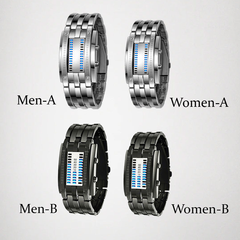 ⌚ MOST 50% KEDVEZMÉNY! 🤓 Cyberpunk bináris LED óra – „Csak a geekek értik” – Futurisztikus, egyedi és szemet gyönyörködtető kék LED kijelzővel 💙