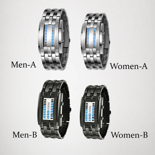 ⌚ MOST 50% KEDVEZMÉNY! 🤓 Cyberpunk bináris LED óra – „Csak a geekek értik” – Futurisztikus, egyedi és szemet gyönyörködtető kék LED kijelzővel 💙