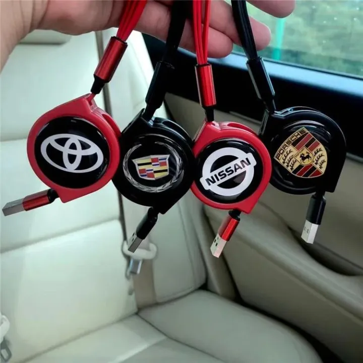 3 w 1 zwijany kabel do transmisji danych w samochodzie + bezpłatna ładowarka samochodowa