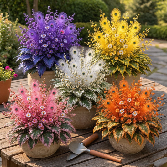 🔥 Spóroljon 50%-ot🦚Peacock Flame Hosta hagymások – Dús, árnyékot kedvelő növények kertbe és otthonra
