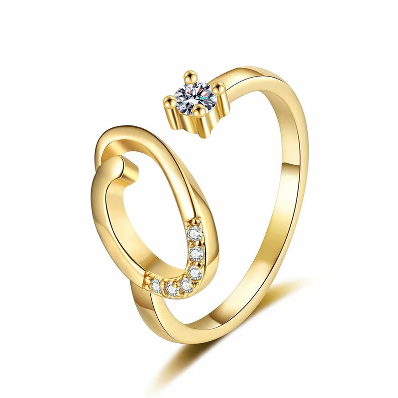 ⏳Időben korlátozott 50% kedvezmény⏰Állítható csillogó kezdőgyűrű nőknek💍