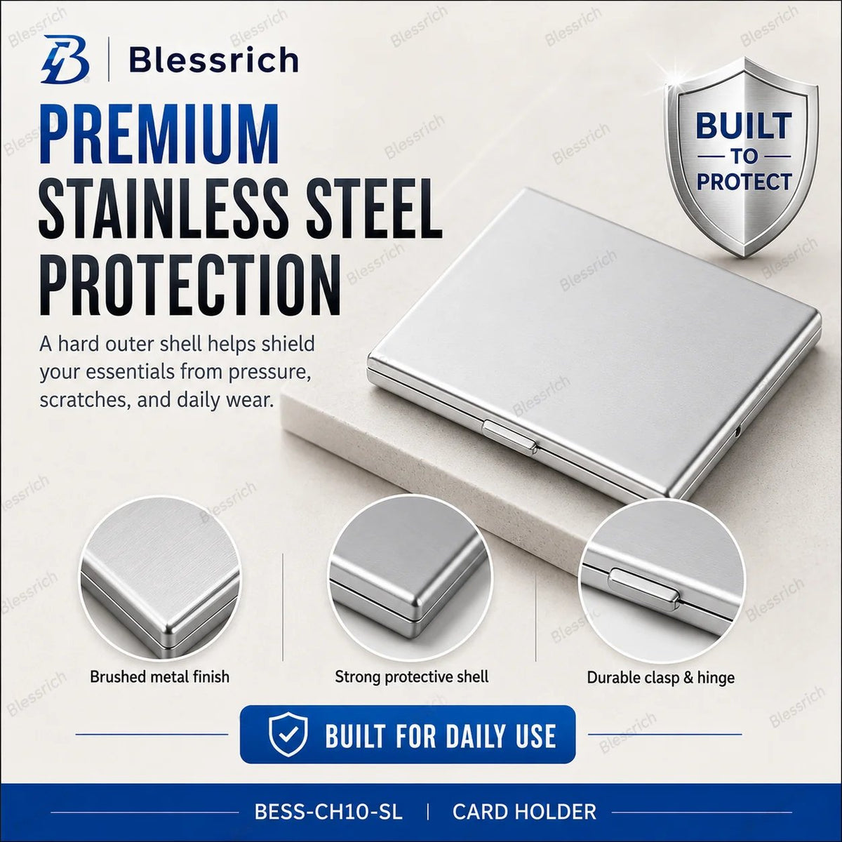 RFID blokkoló fém kártyatartó
