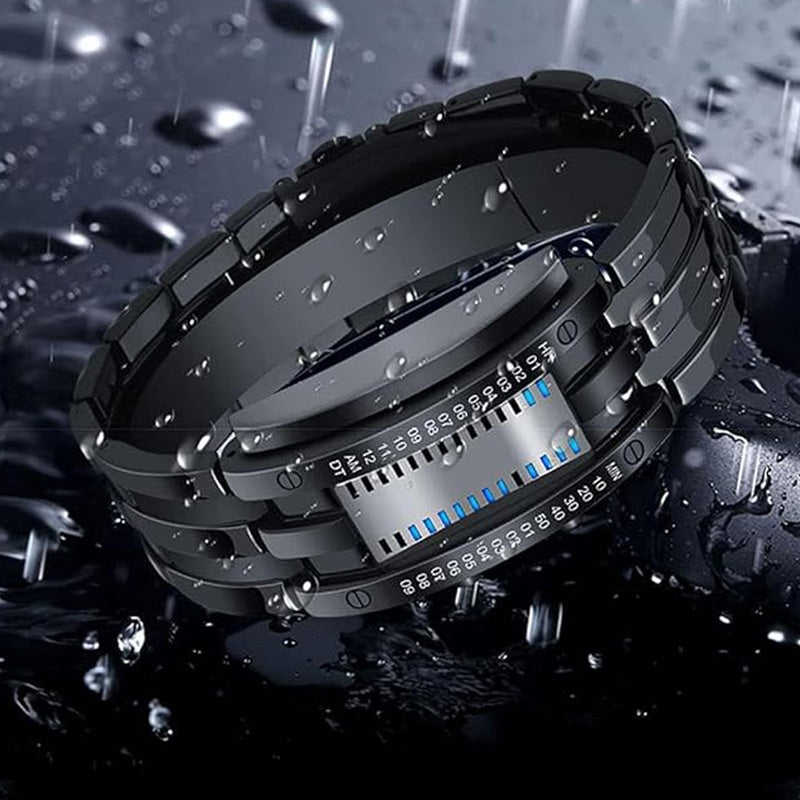 ⌚ MOST 50% KEDVEZMÉNY! 🤓 Cyberpunk bináris LED óra – „Csak a geekek értik” – Futurisztikus, egyedi és szemet gyönyörködtető kék LED kijelzővel 💙