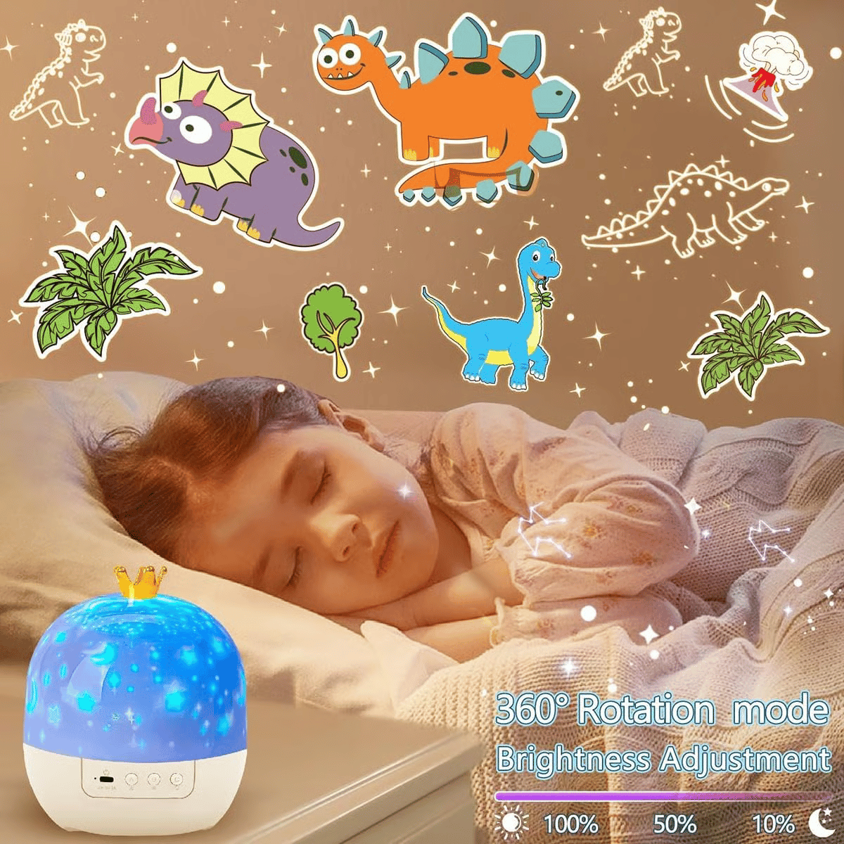 🎃👻OSTATNIE DNI WYPRZEDAŻY - 50% ZNIŻKI💜Lampka nocna z projektorem dla dzieci, 15 filmów🔋Ładowanie typu C