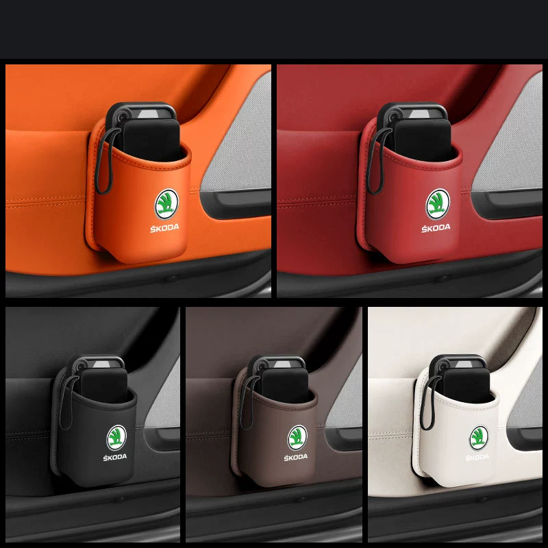 Leather Car Cup Holder Organizer