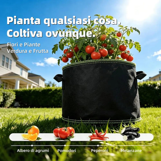 🌱 5 db-os, 19 literes (5 gallonos) termesztőzsák csomag – tartós, lélegző, füllel ellátott szövetcserepek zöldségekhez, virágokhoz és gyümölcsökhöz