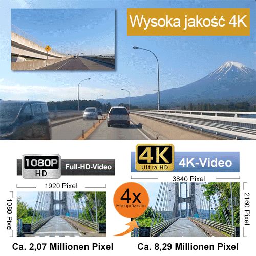 HFH-Trzy nagrywanie wysokiej jakości wifi rejestrator jazdy
