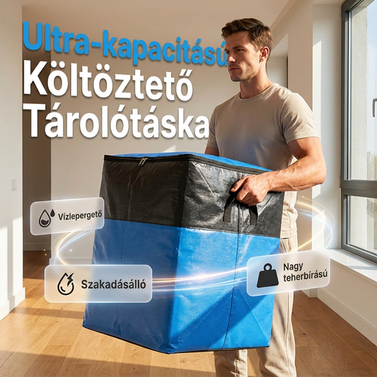 🚚📦 Összecsukható Tároló és Költöztető Táska – Extra Nagy Kapacitás, Lapra Hajtogatható Dizájn, Megerősített Fogantyúk otthoni Szervezéshez és Költözéshez 🏠👜