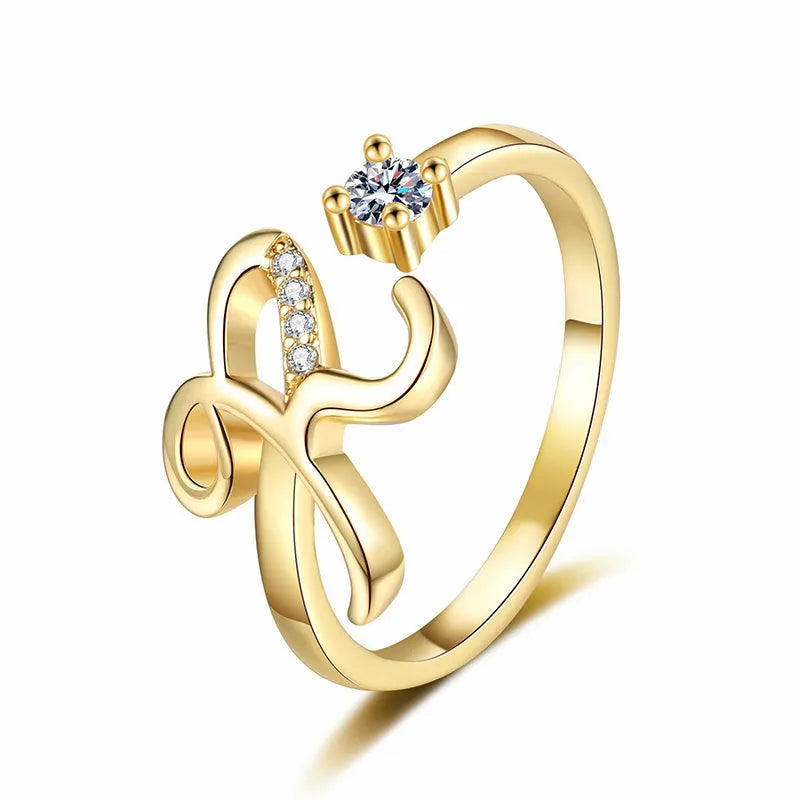 ⏳Időben korlátozott 50% kedvezmény⏰Állítható csillogó kezdőgyűrű nőknek💍