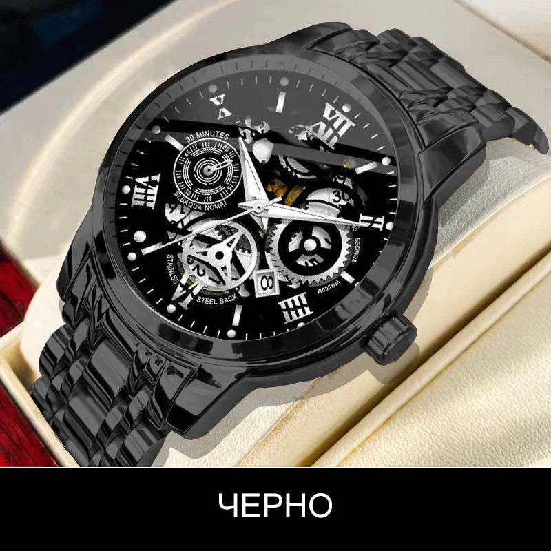 🔥Férfi vízálló római számlapos áttört automata mechanikus karóra⌚