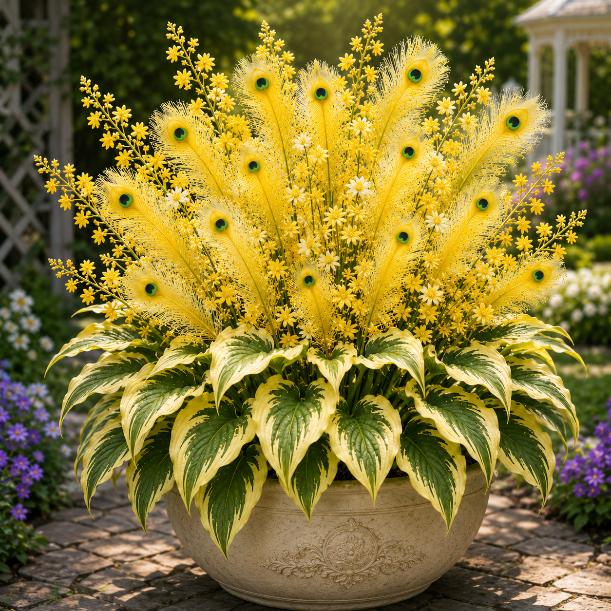 🔥 Spóroljon 50%-ot🦚Peacock Flame Hosta hagymások – Dús, árnyékot kedvelő növények kertbe és otthonra