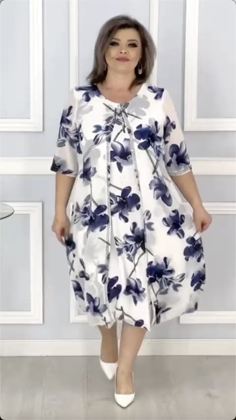 🌸2026-ös új divatos nyomott sifonruhák