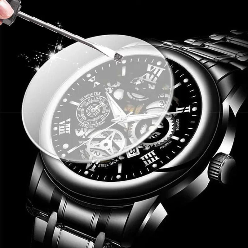 🔥Férfi vízálló római számlapos áttört automata mechanikus karóra⌚