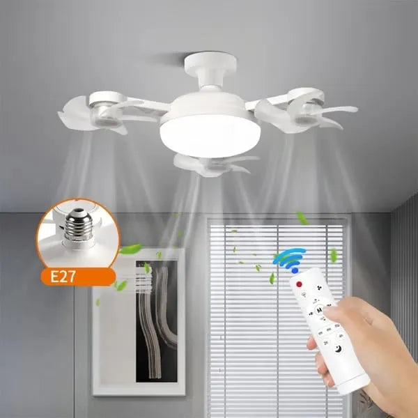 Modern mennyezeti ventilátorlámpa E27-es foglalattal (2026-os modell) - csendes 2 az 1-ben LED ventilátor távirányítóval
