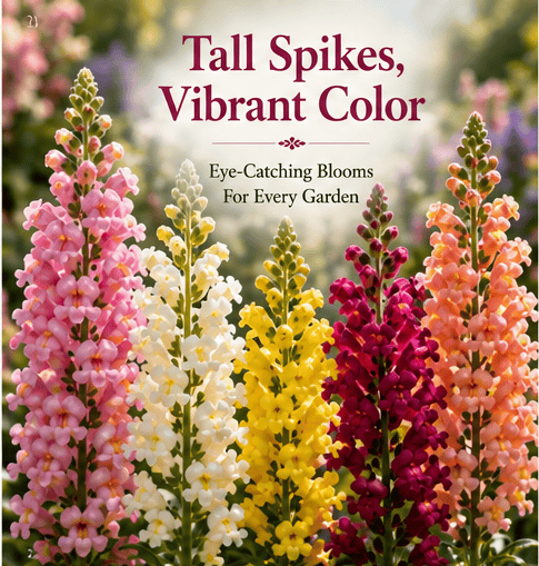 Royal Garden Snapdragon Seeds – Kertészek választása magas, színes vágott virágaihoz 🌸