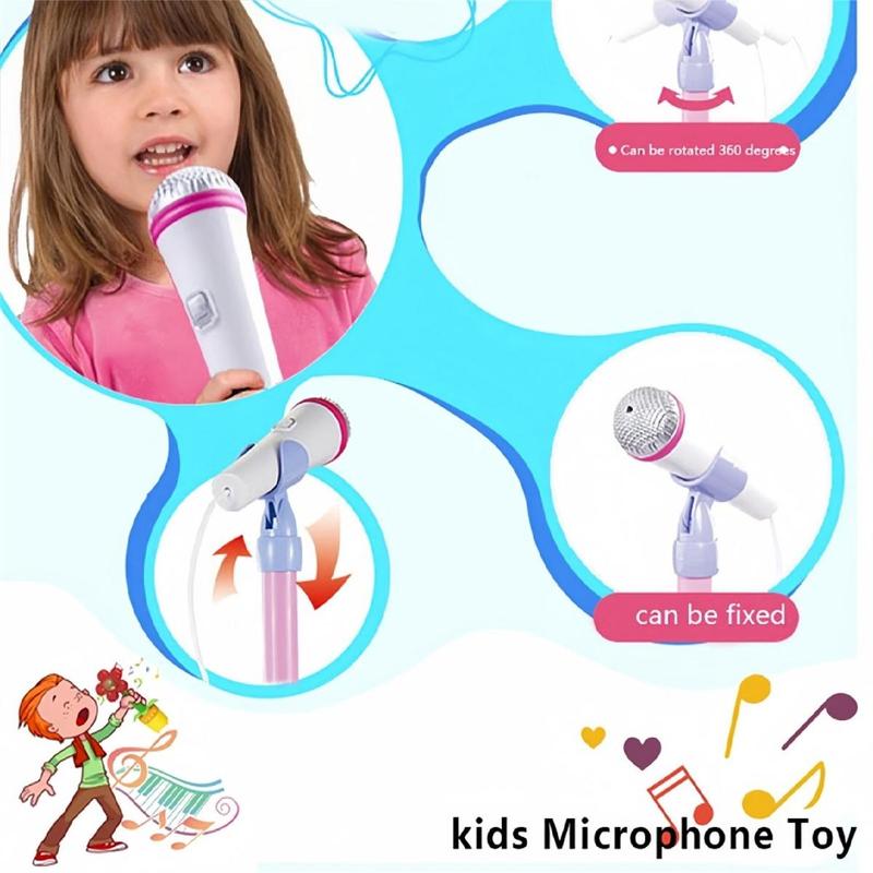 🎤 Zabawkowy mikrofon karaoke dla dzieci – światła + wysuwalna szyna (70-90cm) – idealny prezent na urodziny!🎁