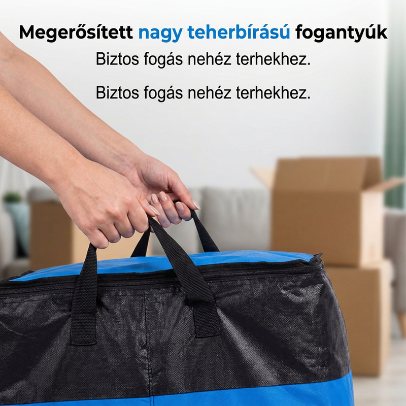 🚚📦 Összecsukható Tároló és Költöztető Táska – Extra Nagy Kapacitás, Lapra Hajtogatható Dizájn, Megerősített Fogantyúk otthoni Szervezéshez és Költözéshez 🏠👜