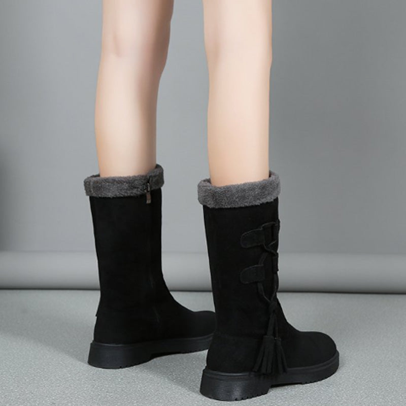 👢Ciepłe damskie buty do połowy łydki z bocznym zamkiem błyskawicznym