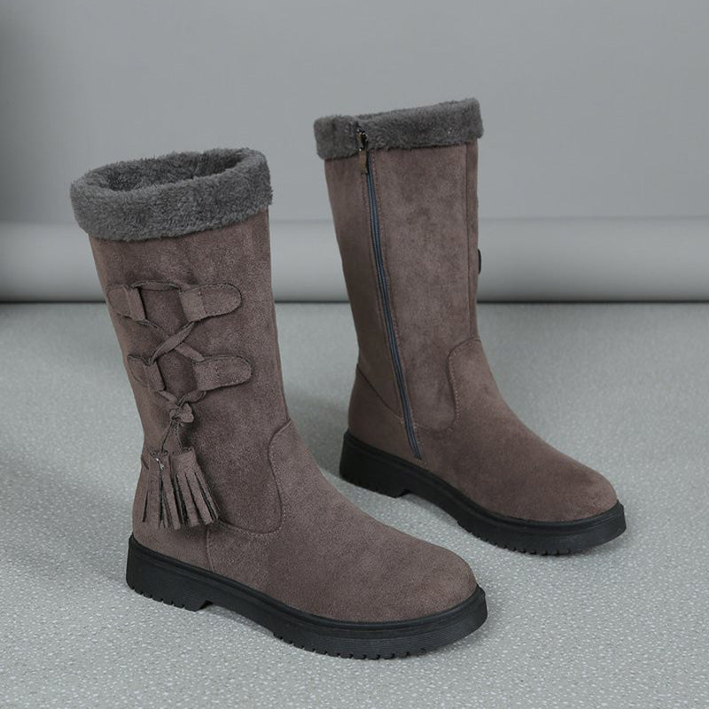 👢Ciepłe damskie buty do połowy łydki z bocznym zamkiem błyskawicznym