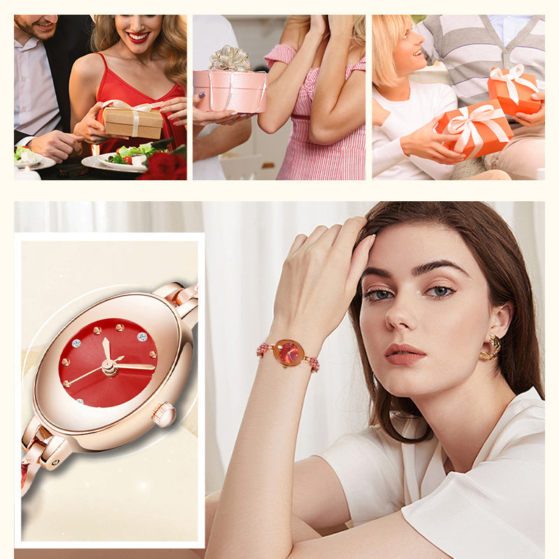 Prezenty dla kobiet w 2025 roku 💝🥰⌚ Zegarek damski z kolorowymi cyrkoniami na bransolecie