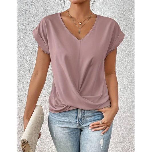 👚Elegancka koszulka z dekoltem w serek✨