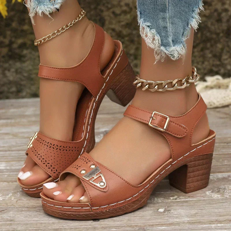 【EU 36-43】👡Letnie damskie sandały na grubym obcasie