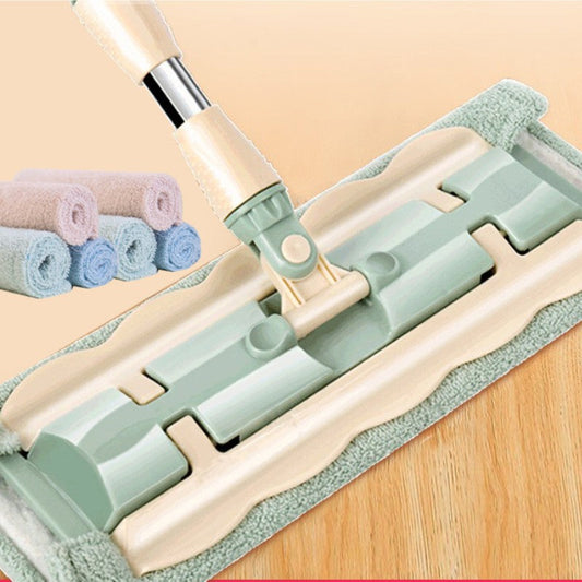 Duży płaski mop z prętem ze stali nierdzewnej