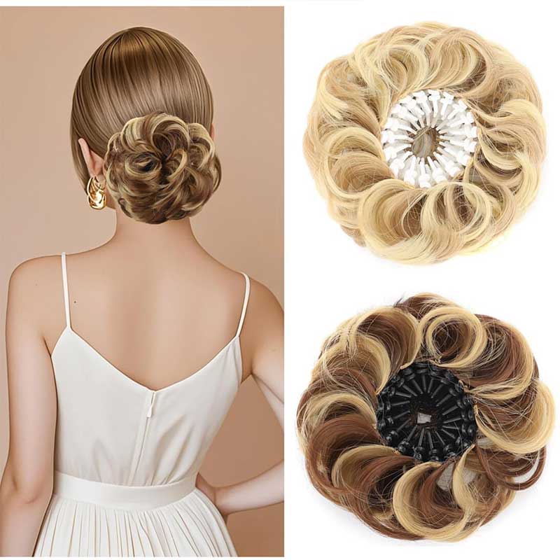 💁‍♀️ Obfity kok z syntetycznych włosów z regulowaną klamrą