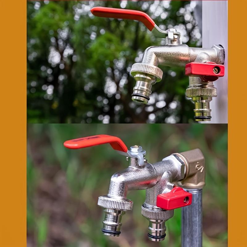🔥🚰Univerzális rozsdamentes acélból készült dupla kimeneti kerti vízcsaptelep