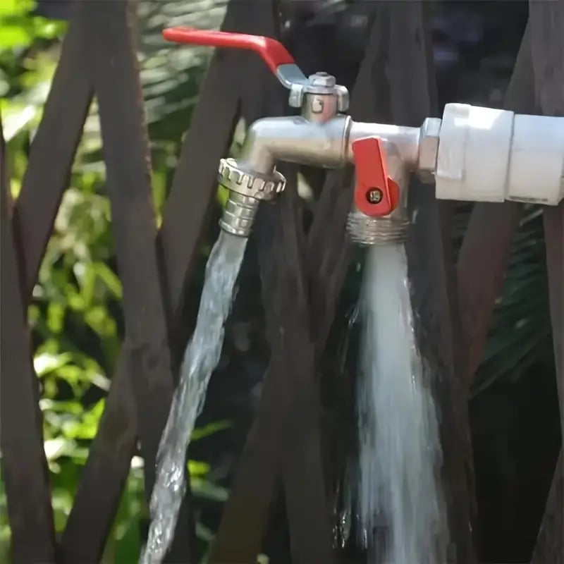 🔥🚰Univerzális rozsdamentes acélból készült dupla kimeneti kerti vízcsaptelep