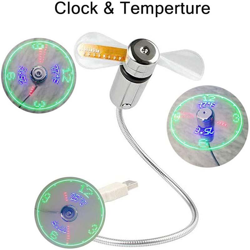 💨⏰ LED Órás USB Ventilátor Lámpával