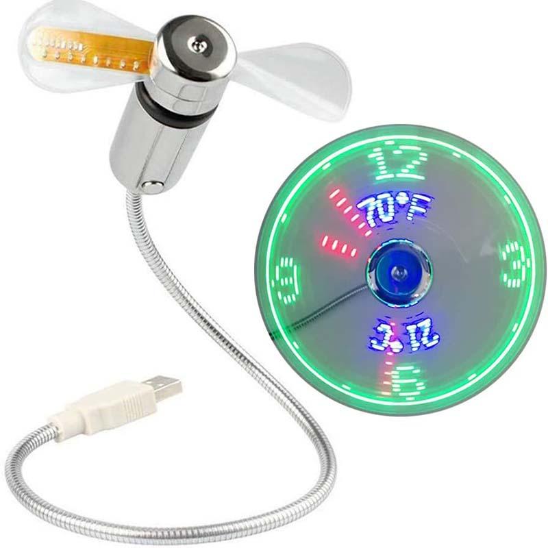 💨⏰ LED Órás USB Ventilátor Lámpával