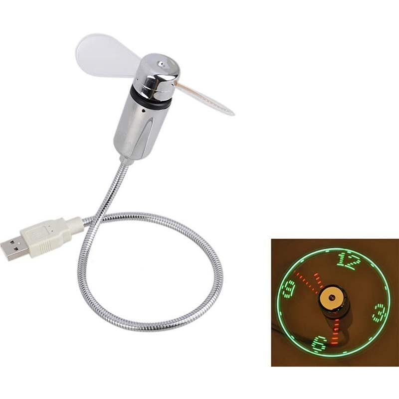 💨⏰ LED Órás USB Ventilátor Lámpával
