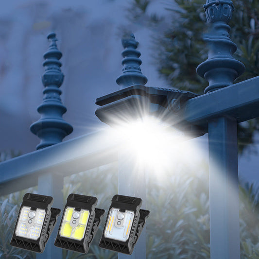 💡 Zewnętrzna lampa solarna z klipsem i czujnikiem ruchu 🔥Kup 2 sztuki, a 1 dostaniesz gratis