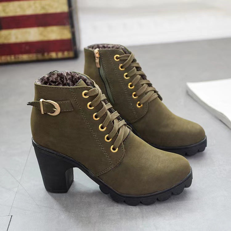 Damskie buty na grubym obcasie