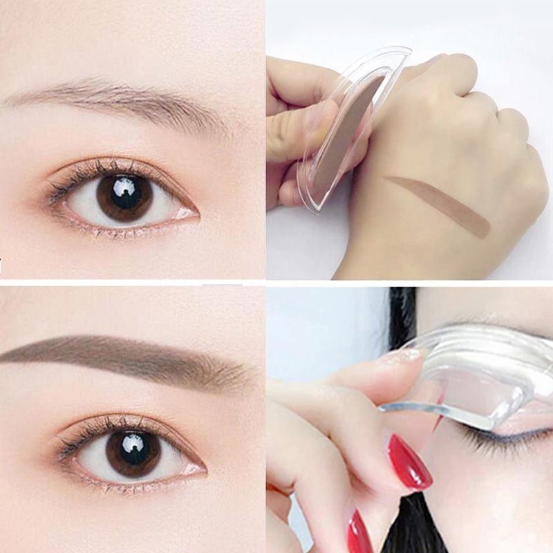 💄🎨 Professzionális szemöldökbélyegző készlet –🎯 Kétárnyalatú púderrel a tökéletes ívekért 😌