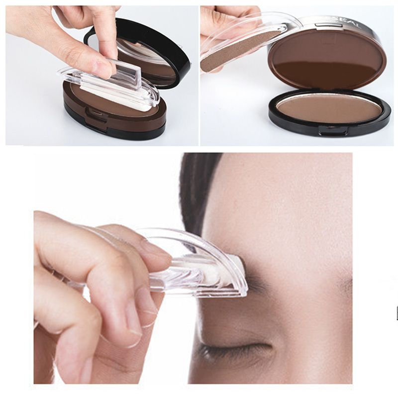 💄🎨 Professzionális szemöldökbélyegző készlet –🎯 Kétárnyalatú púderrel a tökéletes ívekért 😌