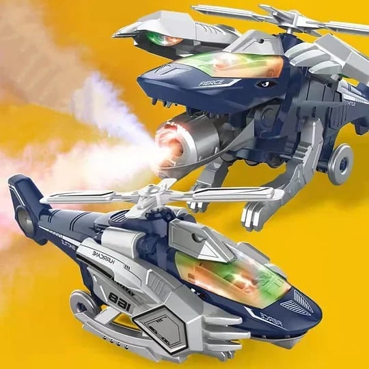 Gorąca wyprzedaż, zabawka LED transformujący helikopter dinozaura