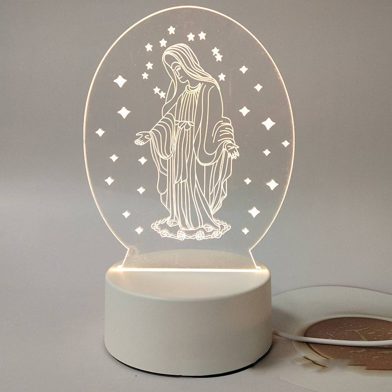 🌙 Béke és hit egyetlen fényben – 3D éjjeli lámpa Jézussal