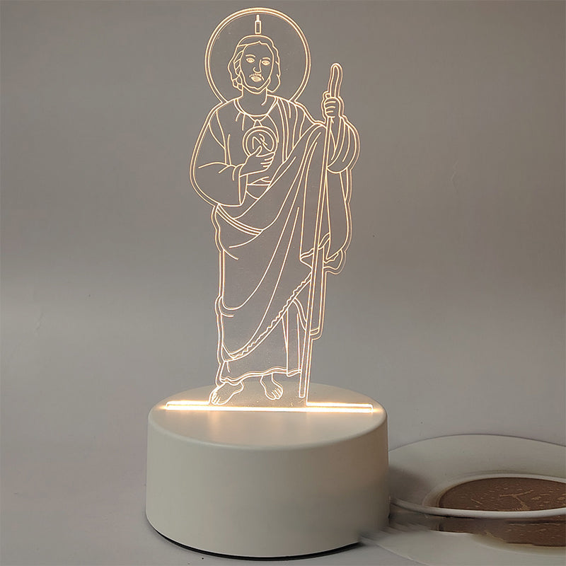 🌙 Béke és hit egyetlen fényben – 3D éjjeli lámpa Jézussal