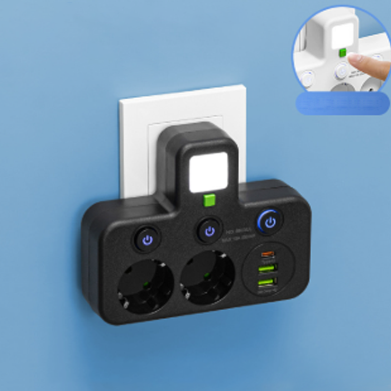 🔌⚡Inteligentny kabel zasilający z portami USB (wtyczka EU)