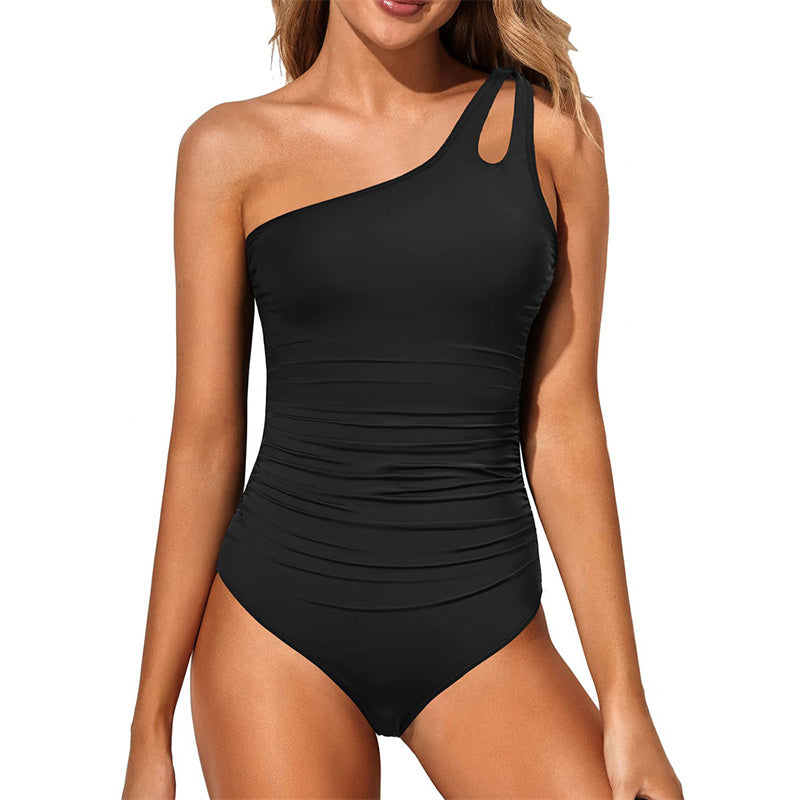 🔥 S-2XL 🍀 Női Egyvállas Egyrészes Fürdőruha 🏖️👙