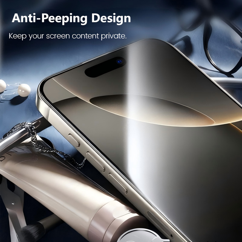 🛡️ 2 az 1-ben iPhone adatvédelmi képernyővédő | HD-tiszta elülső rész, láthatatlan oldalak – teljes élvédő 👀❌